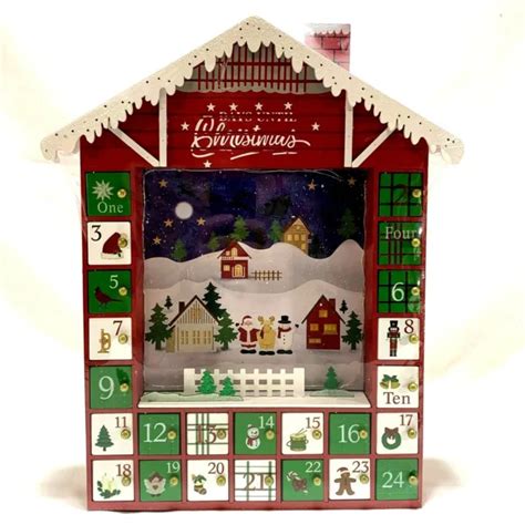 Wooden Reusable Advent Calendar With Drawers Countdown To Christmas 20