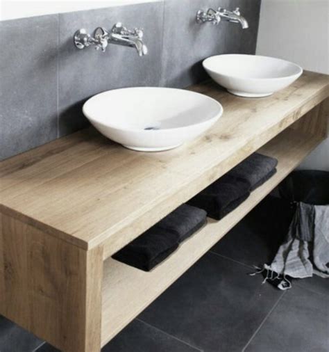 This diy bathroom vanity is also much easier than it seems. Double Shelf Floating Vanity | Solid Hardwood | With Zero ...