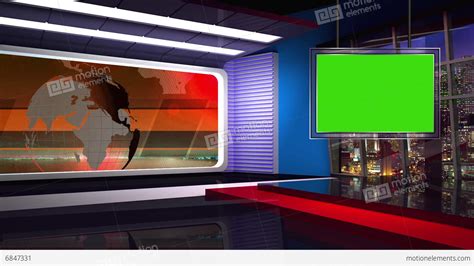 News Tv Studio Set 46 Virtual Green Screen Background Loop