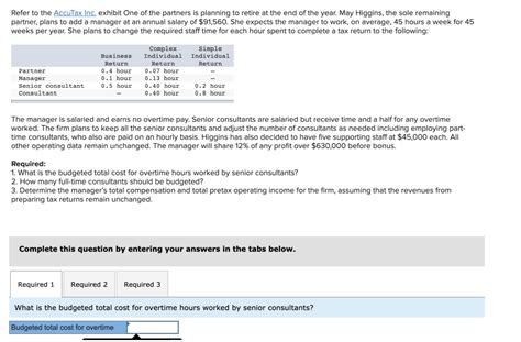 Solved Refer To The Accutax Inc Exhibit One Of The Partners Chegg Com