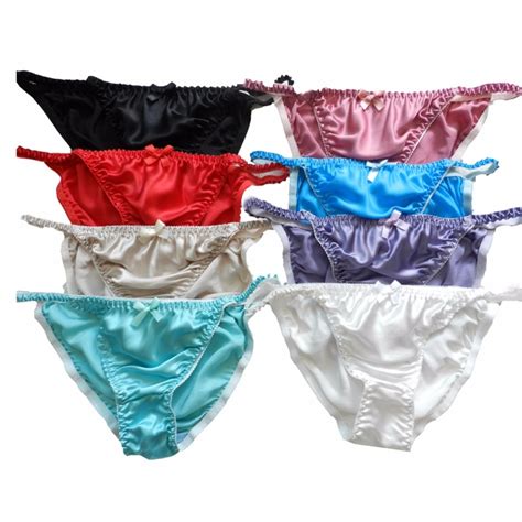 Panasilk 8pcs 100 Pure Silk Womens String Bikini Panties Size S M L