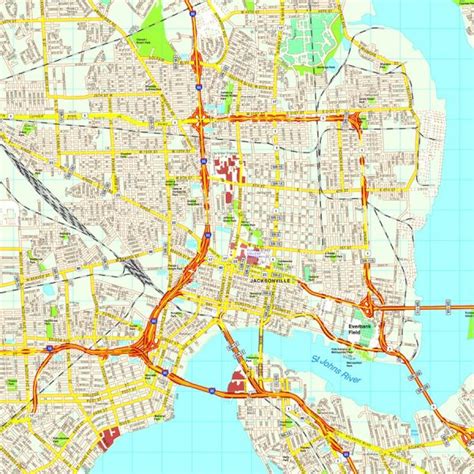 Jacksonville Map Download Vector Maps For Adobe Illustrator