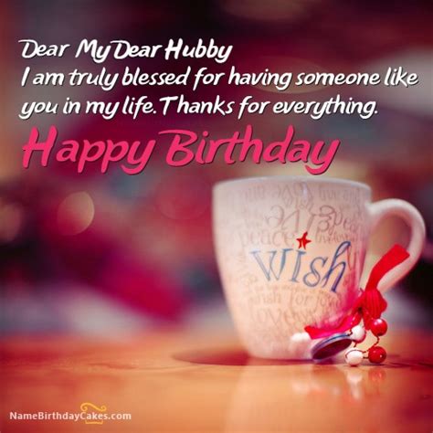 Happy Birthday My Dear Hubby Cakes Cards Wishes