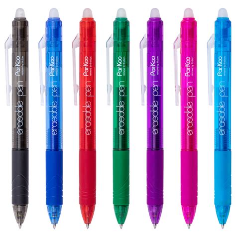 Pens Pilot Frixion 7 Pack Fine Point Gel Pen Ball Clicker Erasable Ink