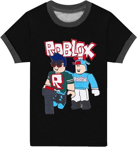Boys Roblox Tshirt Black Grey T Shirt For Kids And Teens 6 12 Years
