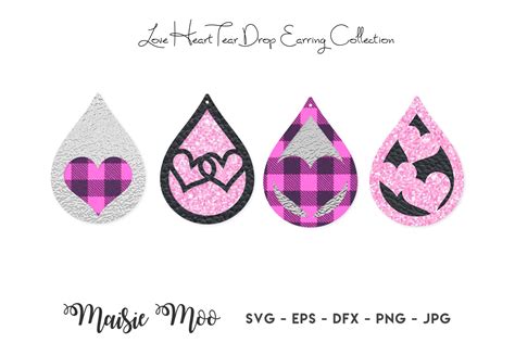 Valentine Earring Templates Love Heart Earring Svg 434485 Other