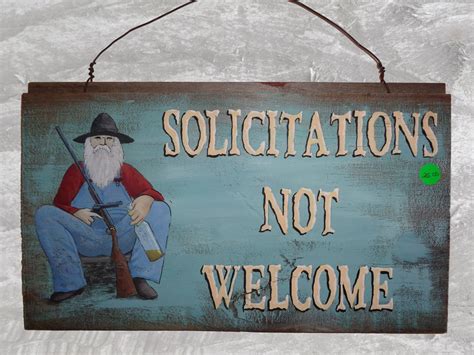 Rustic Sign Solicitations Not Welcome