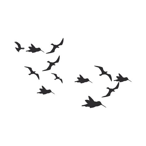 Birds Flying Bird Flying Silhouette Hand Drawn Bird Flying Set Bird