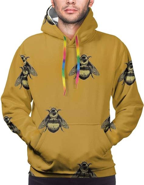 Bee Picture Hoodies Mens Active Hoodies Fashion Casual