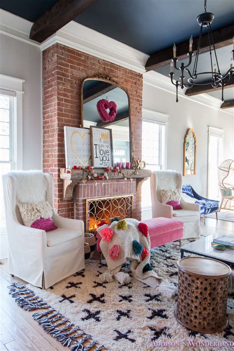 This tiny seating living room (the home of content strategist cole wilson via one kings lane) feels full sized thanks to the delicate gold base and glass top coffee table, thin. Our Colorful, Whimsical & Elegant Valentine's Day Living ...
