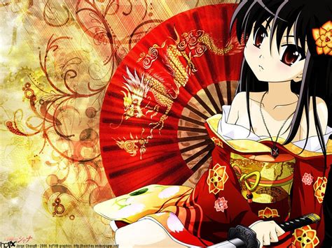 Anime Geisha Girl Drawing Free Image Download
