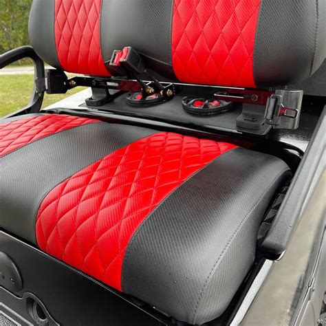 Club Car Golf Seat Covers For 4 Passenger Carbon Black With Diamond