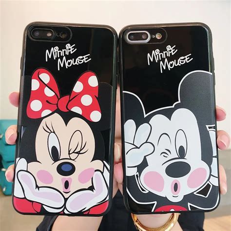 Cute Cartoon Minnie Mickey Mouse Phone Case For Iphone Xr Xs Max 8 7 6 6s Plus Candy Color