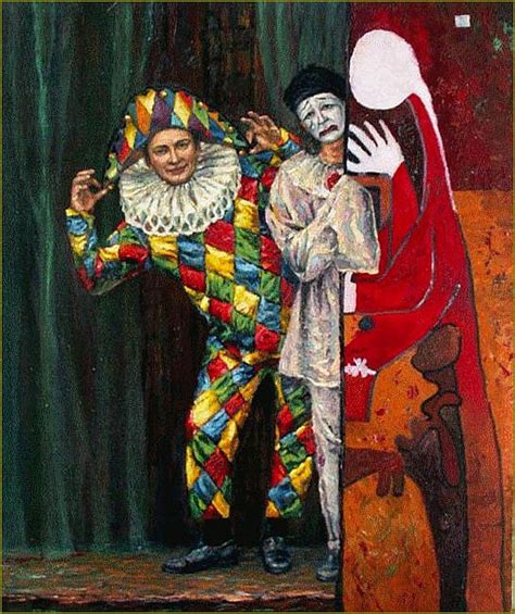 Commedia Dell Arte Par Les Grands Peintres Yesipov Andrey Mihajlovich Pierrot Et Arlequin