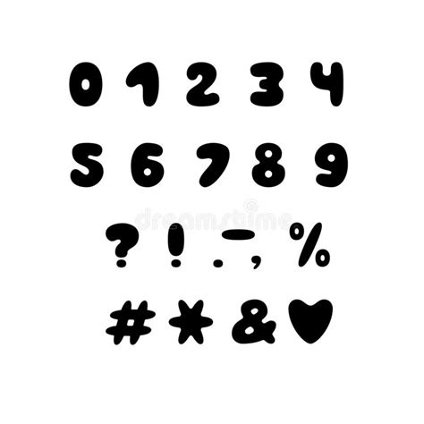 Alphabet Bubble Design Numbers And Punctuation Marks Font Vector