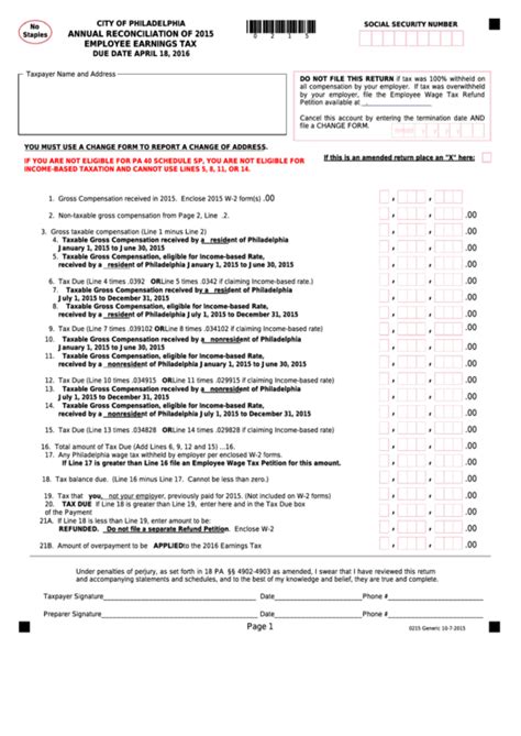 Top 92 Philadelphia Pa Tax Forms And Templates Free To Download In Pdf Format