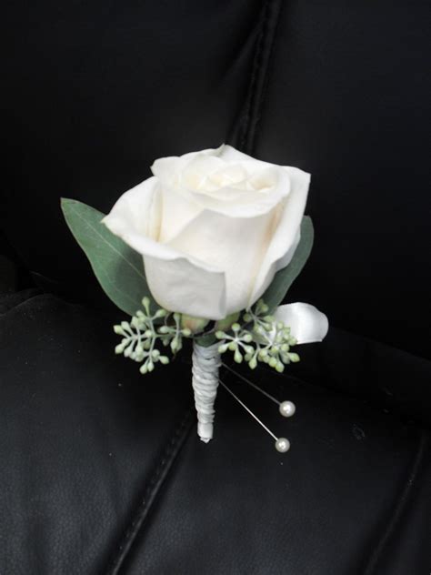 White Rose Boutonniere For Wedding And Prom White Rose Boutonniere Rose Boutonniere