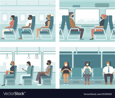 People In Public Transport Royalty Free Vector Image