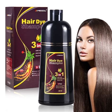 buy meidu dark brown hair dye shampoo for gray hair semi permanent hair color shampoo for women