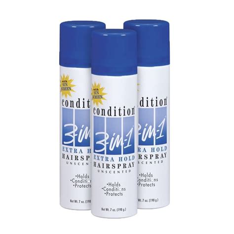 Condition 3 In 1 Extra Hold Unscented Hairspray 7 Ounce Pack Of 3