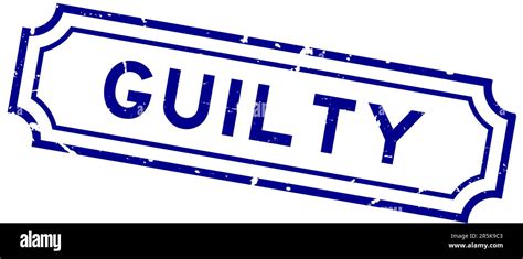 Grunge Blue Guilty Word Rubber Seal Stamp On White Background Stock