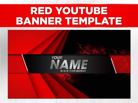 Premade Red Youtube Banner Template Youtube Channel Art Etsy