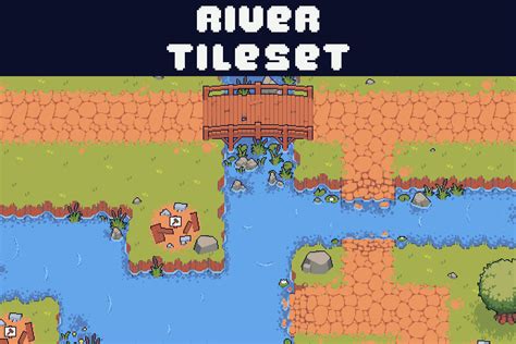River Tileset Pixel Art For Tower Defense