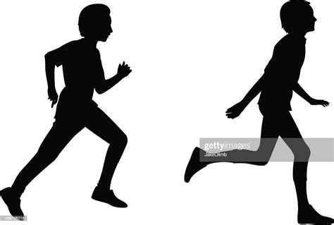 Kids Running Silhouette High Res Vector Graphic Getty Images