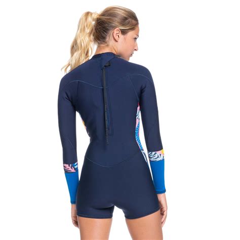 womens 2 2mm syncro back zip long sleeve springsuit wetsuit erjw403035 roxy