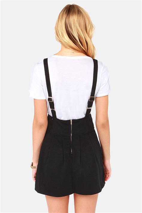 Cute Black Skirt Suspender Skirt Pleated Skirt 3800
