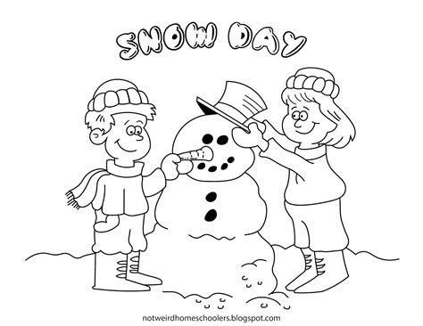 Free Homeschooling Resource Snow Day Coloring Page