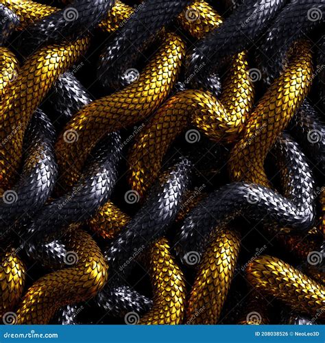 3d Render Abstract Background With Tangled And Interlaced Golden And
