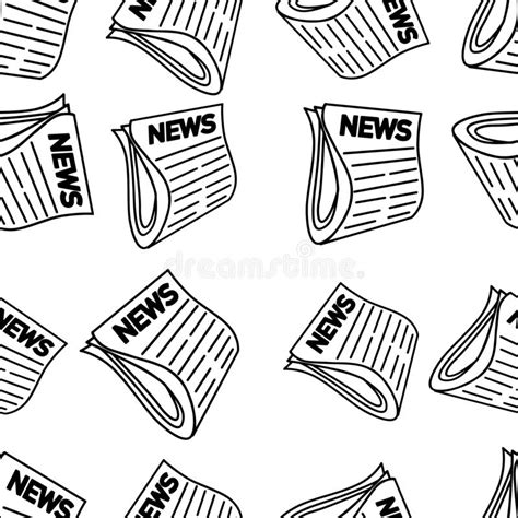 Vector Pattern With Contour Newspapers Illustration Of A Black Outline