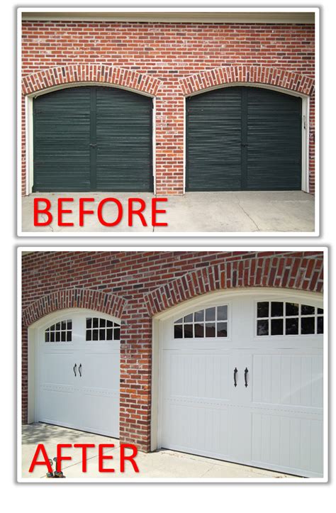 Old Garage doors replaced with Amarr Classica Carriagehouse doors png image