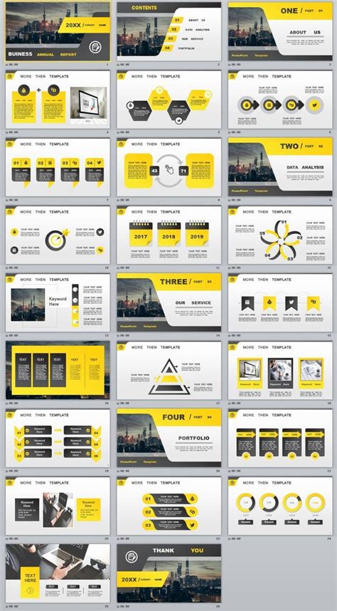 26 Yellow Business Annual Powerpoint Presentations Template Powerpoint