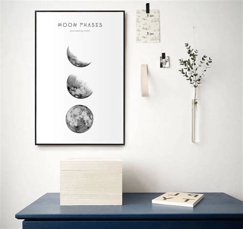 Moon Phase Nordic Print Canvas Posters Wall Canvas Scandinavian Art