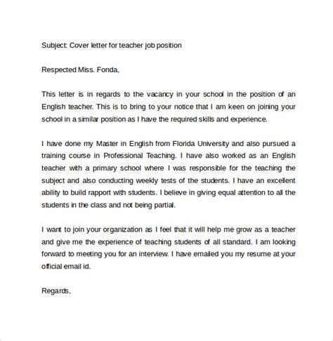 Include your name, what stage of your career you're at, how long you have been teaching, and what should i avoid when writing a cover letter for a teaching job. FREE 8+ Email Cover Letter Templates in PDF | MS Word