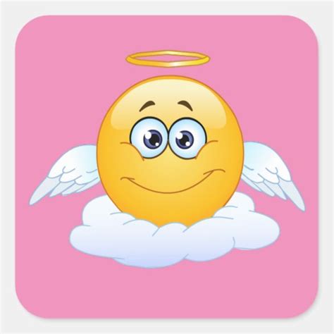 Rest In Peace Heaven Customise Emoji Angel Square Sticker