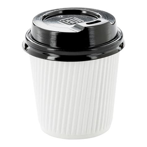 Black Plastic Coffee Cup Lid Fits 4 Oz 500 Count Box
