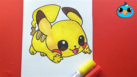 How To Draw Cute Baby Pikachu Como Dibujar A Pikachu Kawaii BebÉ Youtube