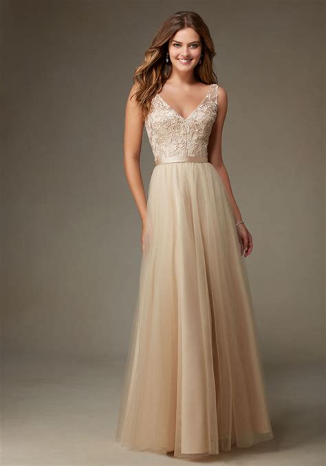 Beautiful Tulle Bridesmaid Dress With Beaded Embroidery Morilee