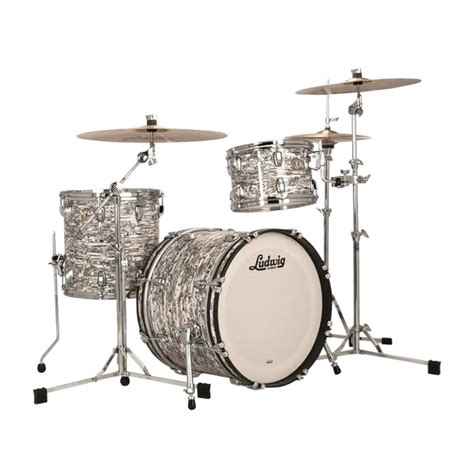 Ludwig Classic Maple 3pc Downbeat Drum Set White Abalone Dcp