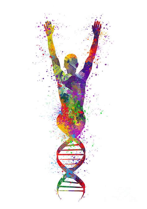Human Dna Art Colorful Watercolor T Genetics Art Molecular Biology