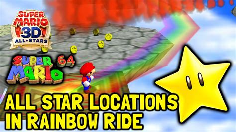 Super Mario 64 3d All Stars All Star Locations In Rainbow Ride Youtube