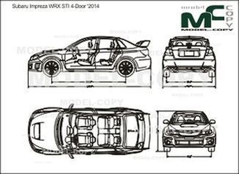 Subaru Impreza WRX STI 4 Door 2014 2D Drawing Blueprints 43871