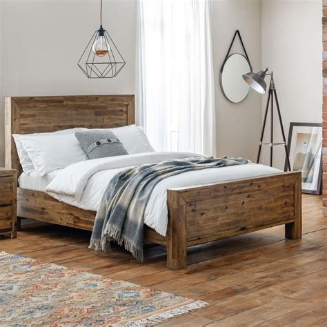 Hoxton Rustic Oak Wooden Bed Frame 4ft6 Double