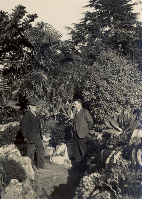Photograph Of Alfred May On Left In Front Rock Garden At Forest Hill