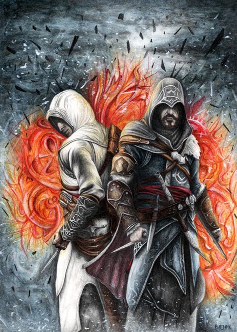 Assassins Creed Revelations Altair And Ezio By Bajan Art On Deviantart