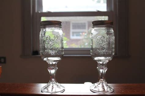 Set Of 2 Mason Jar Redneck Wine Glasses By MagnoliaJaneGifts 14 00