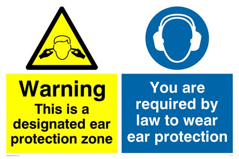 What does the law require employers to do? Designated ear protection zone from Safety Sign Supplies